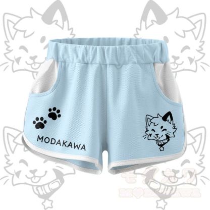 Kitty Graphic Crop Tank Sport Top Shorts Bikini Modakawa Matching Outfit - Blue Shorts - 5XL - image 12