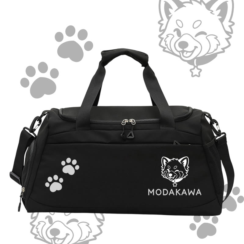 Raccoon Graphic Modakawa Large Capacity Sports Gym Duffel Bag - Black - 55*28*26 cm - image 6