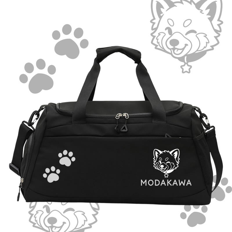 Raccoon Graphic Modakawa Large Capacity Sports Gym Duffel Bag - Black - 55*28*26 cm - image 6