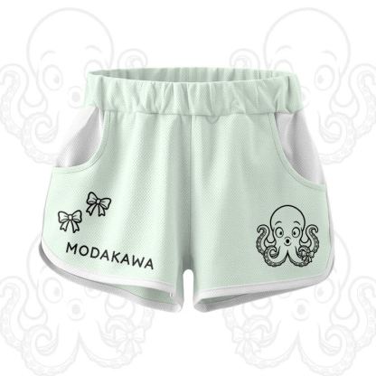 Octopus Graphic Crop Tank Sport Top Shorts Modakawa Matching Outfit - Green Shorts - 5XL - image 7