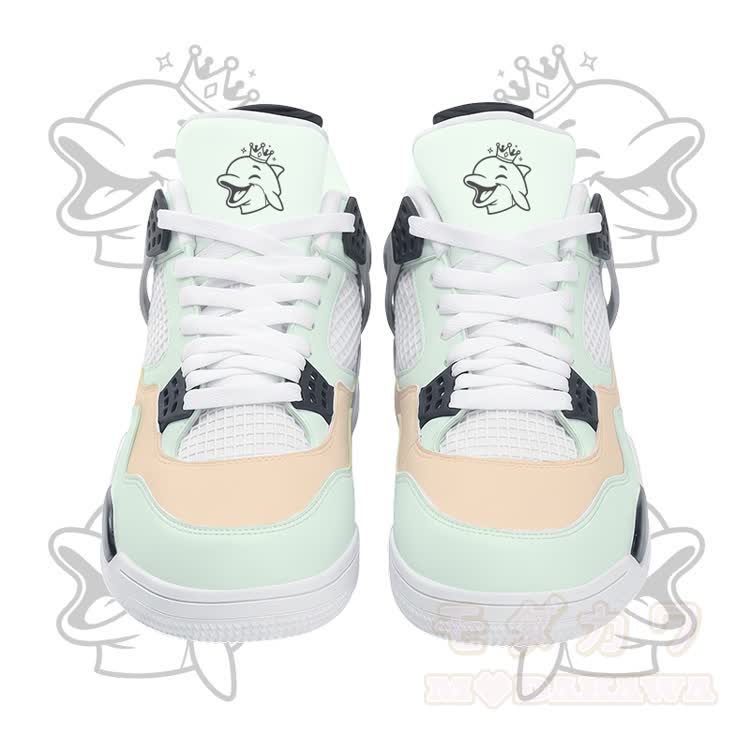 Wink Dolphin Graphic Modakawa Lace Up Sports Air Cushion Shoes - Green - 48 - image 4