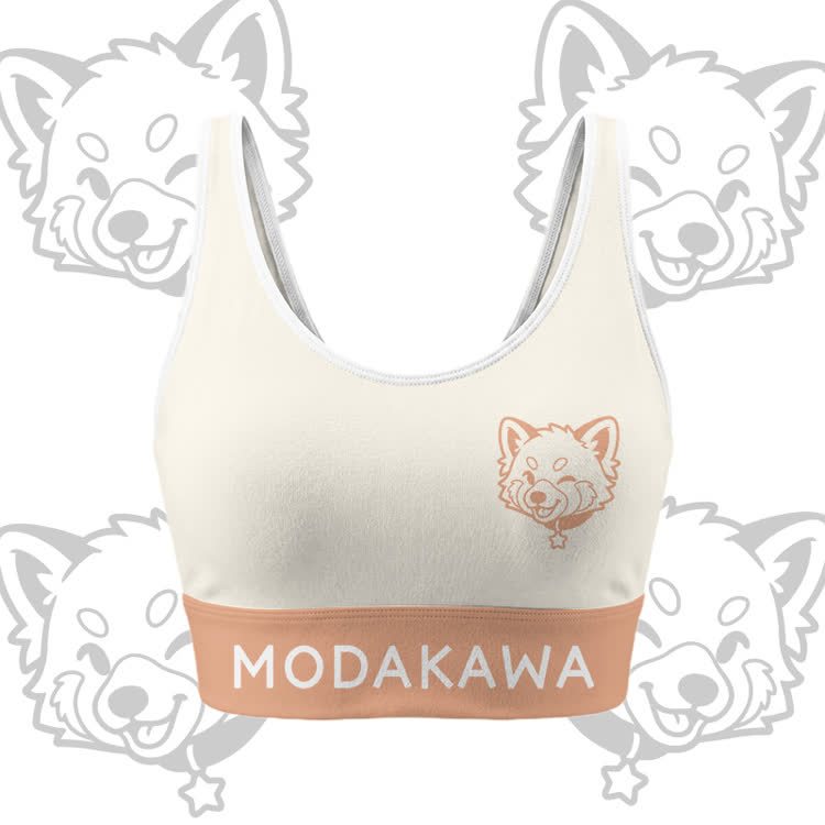 Wink Puppy Graphic Crop Tank Sport Top Shorts Bikini Modakawa Matching Outfit - Beige Top - 5XL - image 5