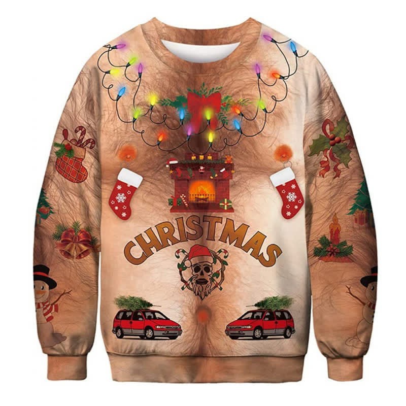 Christmas Funny Ugly 3D Print Crewneck Unisex Sweatshirt - C - 6XL - image 4