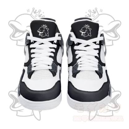 Wink Dolphin Graphic Modakawa Lace Up Sports Air Cushion Shoes - Black - 48 - image 5
