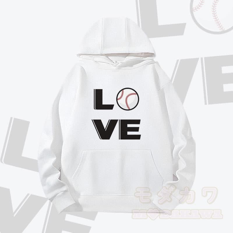 MODAKAWA LOVE Baseball Graphic Heavyweight Hoodie - White - 2XL - image 3