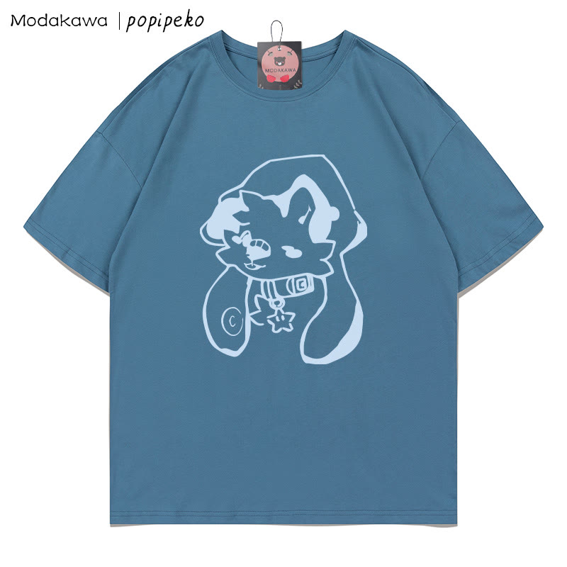 MODAKAWA X popipeko Puppy Print T-shirt - Blue - 5XL - image 5