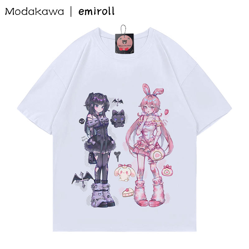MODAKAWA X emiroll Ruru Rumi Print T-shirt - White - 5XL - image 4