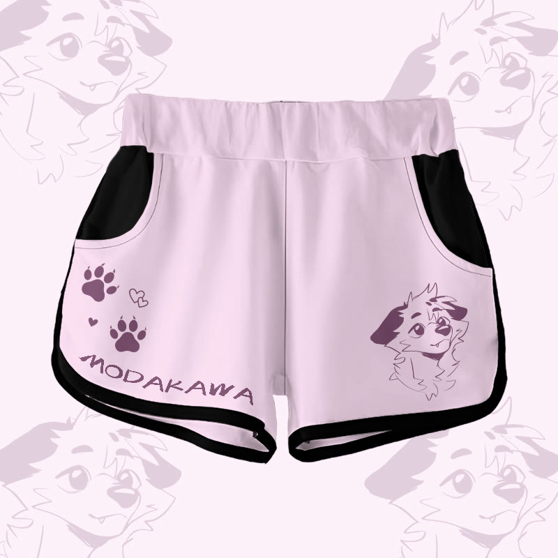 MODAKAWA X atka Gradient Anticipating Fox Graphic Shorts - Pink - 5XL - image 3
