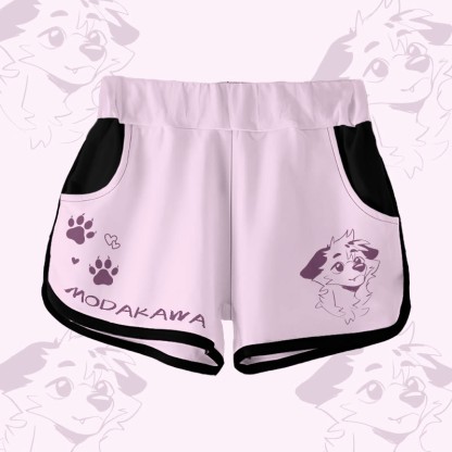 MODAKAWA X atka Gradient Anticipating Fox Graphic Shorts - Pink - 5XL - image 3