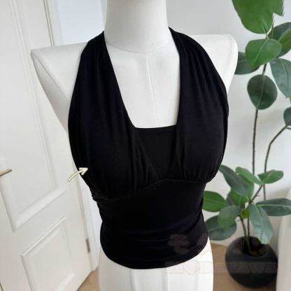 Bow Chain Backless Halter Top - image 9