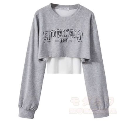 Preppy Long Sleeve Sweatshirt and Vest and Wide Leg Cargo Pants Three Pieces Set - Grey Sweatshirt+Vest - 2XL - image 6