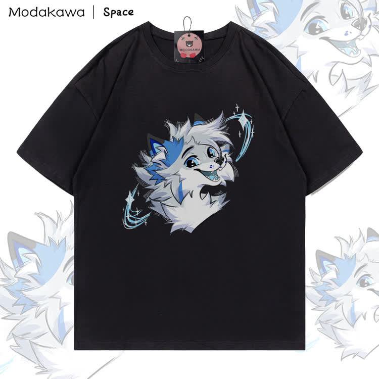 MODAKAWA X Space Barker Smile Graphic 100% Cotton T-shirt - Black - 5XL - image 3