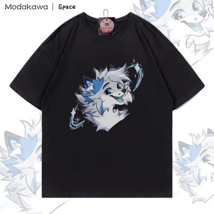 MODAKAWA X Space Barker Smile Graphic 100% Cotton T-shirt - Black - 5XL - image 3