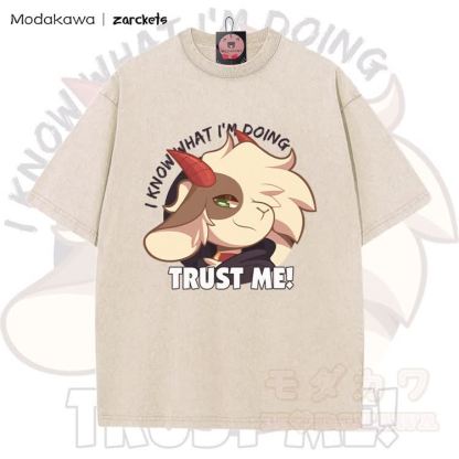 MODAKAWA X zarckets TRUST ME! Goat Graphic Vintage Washed T-shirt - Apricot - 5XL - image 4