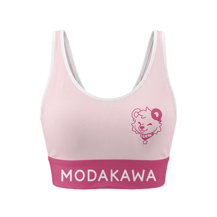 Puppy Graphic Sports Bra Top Leggings Modakawa Matching Outfit - Pink Top - 5XL - image 4