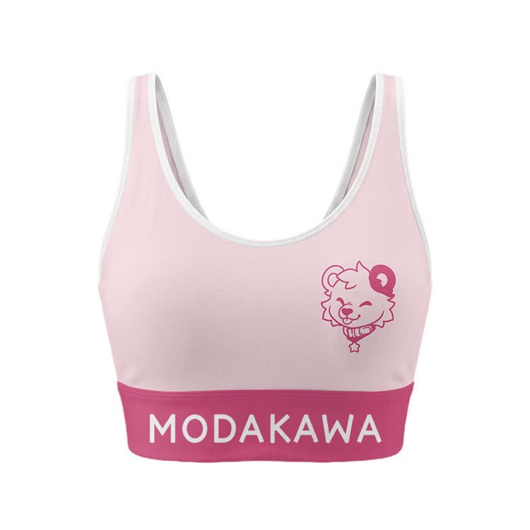 Puppy Graphic Sports Bra Top Leggings Modakawa Matching Outfit - Pink Top - 5XL - image 4