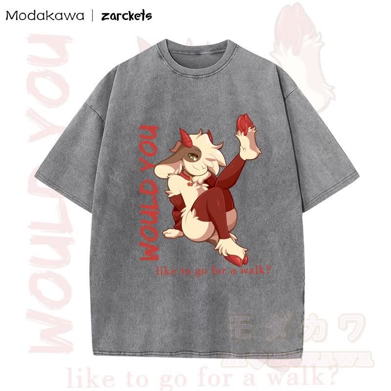 MODAKAWA X zarckets WOULD YOU Sheep Print Washed T-shirt - Grey - 5XL - image 4