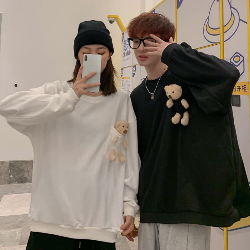 Girlfriend Boyfriend Bear Pocket Sweatshirt - image 2