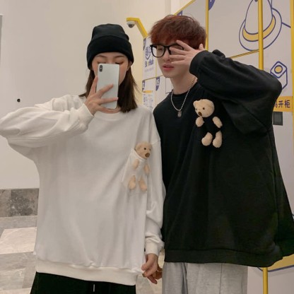 Girlfriend Boyfriend Bear Pocket Sweatshirt - image 2