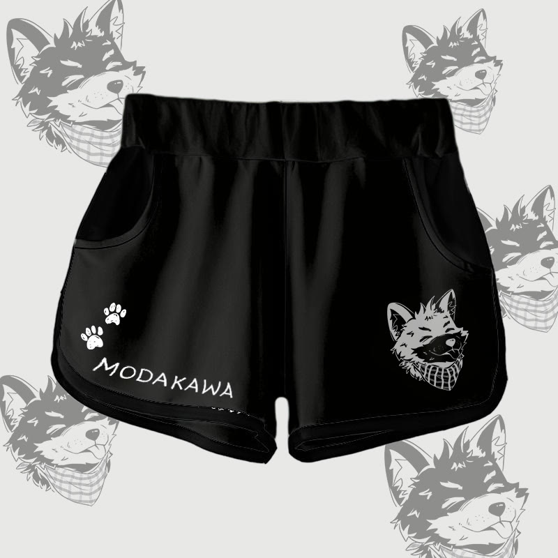 MODAKAWA Gradient Tongue-Out Koda Graphic Shorts - Black - 5XL - image 7