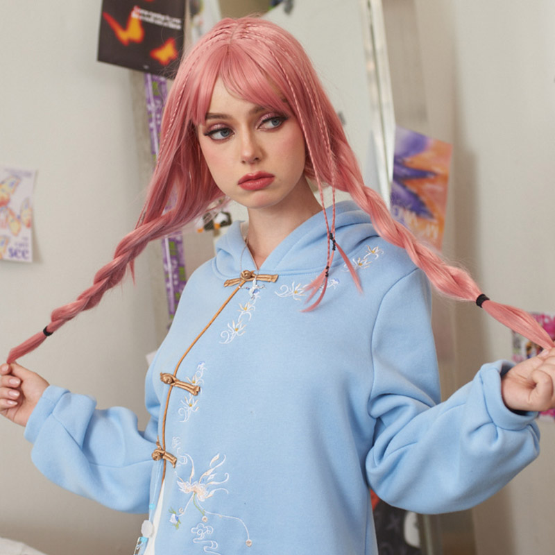 Embroidery Loose Hoodie Vintage Sweatshirt Dress - image 4