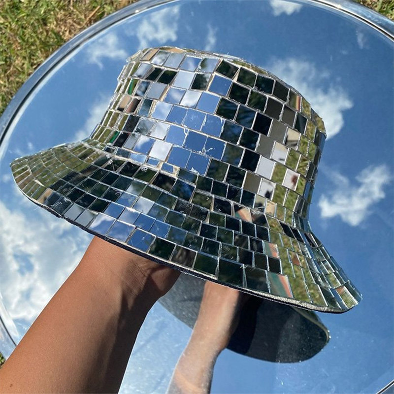 Chic Mirror-tiled Visor Helmet Fisherman Hat - image 1