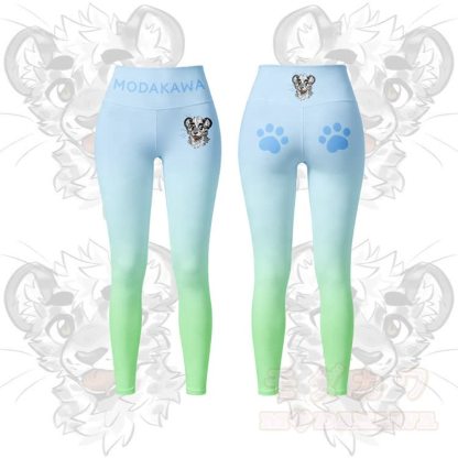 MODAKAWA X atka Tiger Graphic Gradient Sports Bra Top Leggings Matching Outfit - Green Leggings - 5XL - image 7
