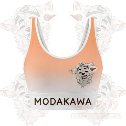 MODAKAWA X atka Fox Wants Meat Graphic Gradient Sports Bra Top Leggings Matching Outfit - Orange Top - 5XL - image 5