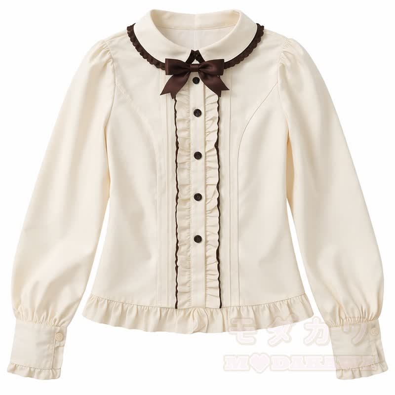 Bow Shirt Off Shoulder Knit Sweater Ruffle Skirt Matching Outfit - Shirt - XL - image 4