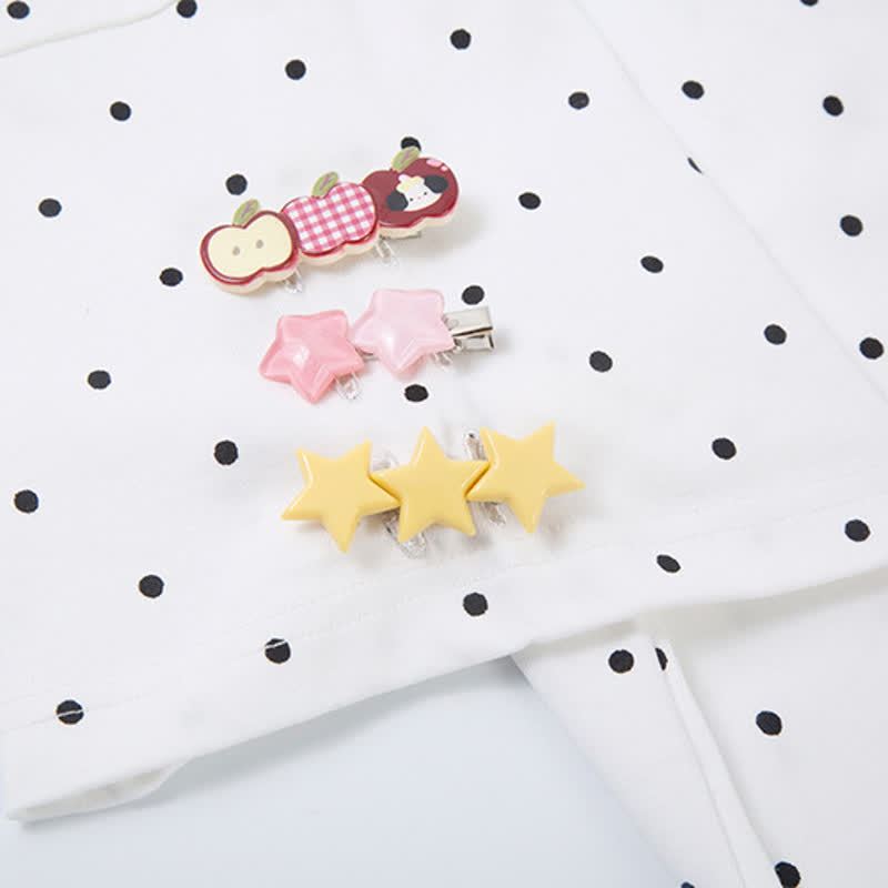  High Quality Durable Press Polka Dot Embroidery T-shirt  Wide Leg Pants Two Pieces Set - image 10