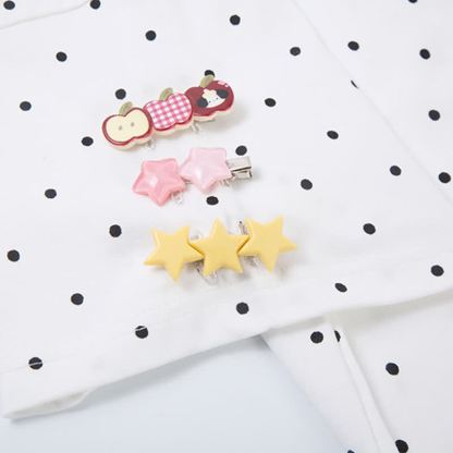  High Quality Durable Press Polka Dot Embroidery T-shirt  Wide Leg Pants Two Pieces Set - image 10
