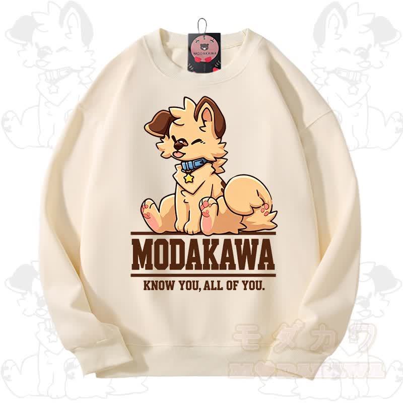 MODAKAWA X popipeko Charming Puppy Graphic Unisex Sweatshirt - Light Beige - 3XL - image 3