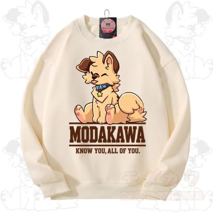 MODAKAWA X popipeko Charming Puppy Graphic Unisex Sweatshirt - Light Beige - 3XL - image 3