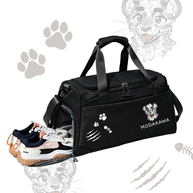 MODAKAWA X atka Cheeky Tiger Face Graphic Large Capacity Sports Gym Duffel Bag - Black - 55*28*26 cm - image 6