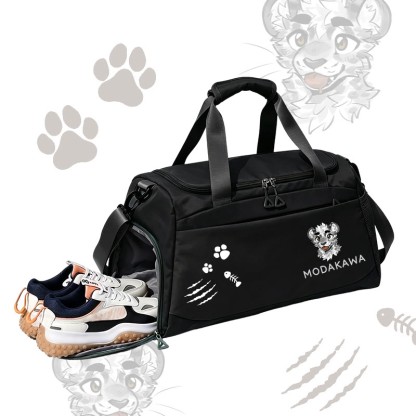 MODAKAWA X atka Cheeky Tiger Face Graphic Large Capacity Sports Gym Duffel Bag - Black - 55*28*26 cm - image 6