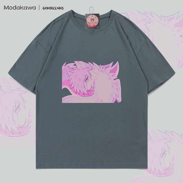 MODAKAWA X genericcanis Fox Graphic 100% Cotton T-shirt - Grey - 5XL - image 5