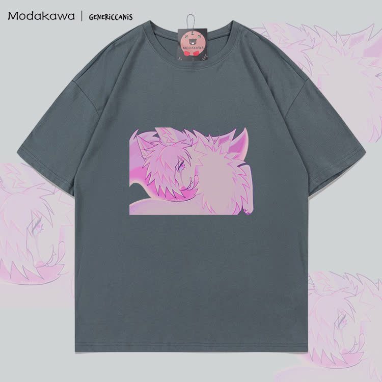 MODAKAWA X genericcanis Fox Graphic 100% Cotton T-shirt - Grey - 5XL - image 5