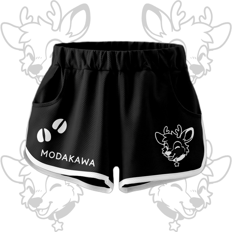 Deer Graphic Crop Tank Sport Top Shorts Bikini Modakawa Matching Outfit - Black Shorts - 5XL - image 9