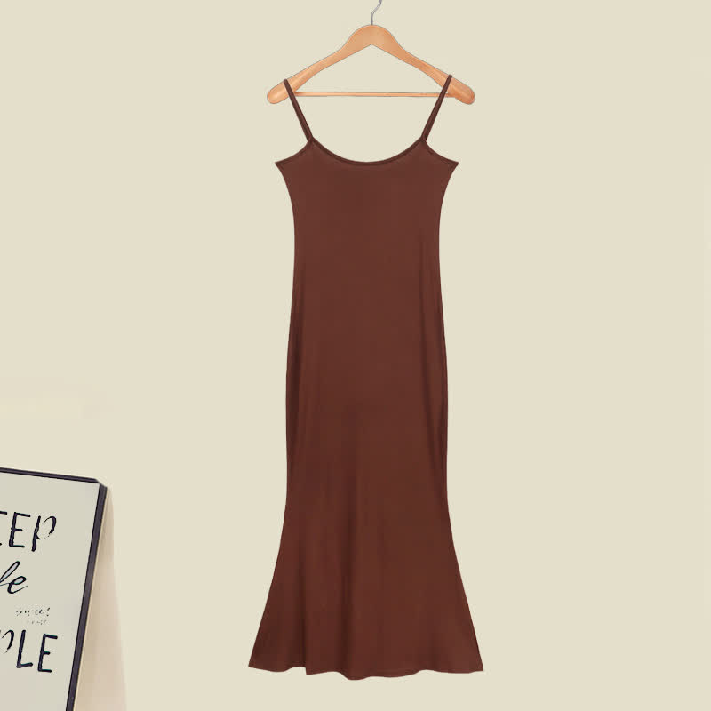 Irregular Hollow Out Sweater Ruffled Split Slip Dress Matching Outfit - Dress C - XL - image 9