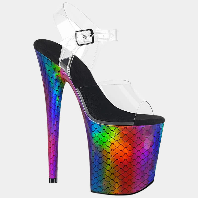 Fashion Transparent Open Toe Platform High Heel Sandals - image 1