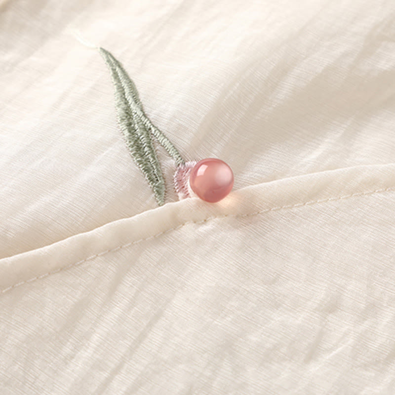 Vintage Buckle Flower Embroidery Top Horse-face Skirt - image 5