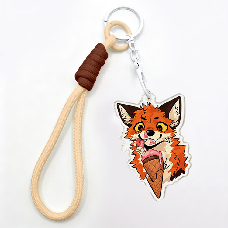 MODAKAWA X atka Ice-cream Fox Keychain Birthday Gift - Apricot - image 5