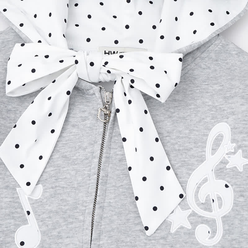  High Quality Durable Press Polka Dot Bow Zip Up Hoodie Dog Embroidery Pants Two Pieces Set - image 7
