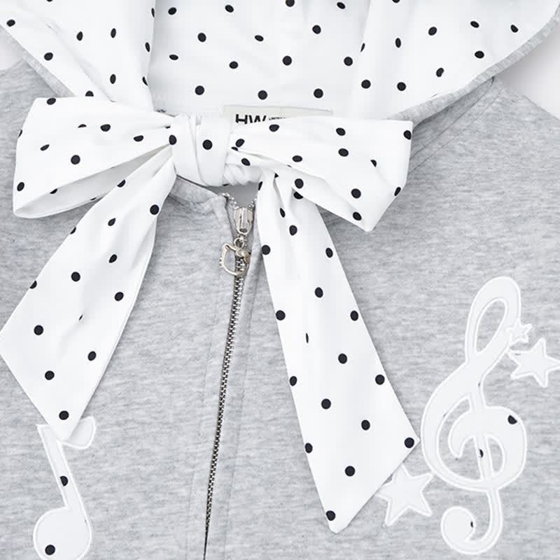  High Quality Durable Press Polka Dot Bow Zip Up Hoodie Dog Embroidery Pants Two Pieces Set - image 7