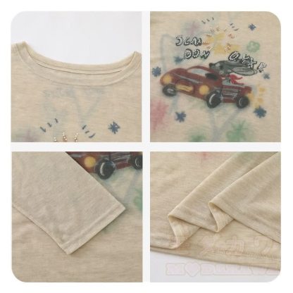 Graffiti Long Sleeves T-Shirt with Vintage Jeans Two Pieces Set - image 6