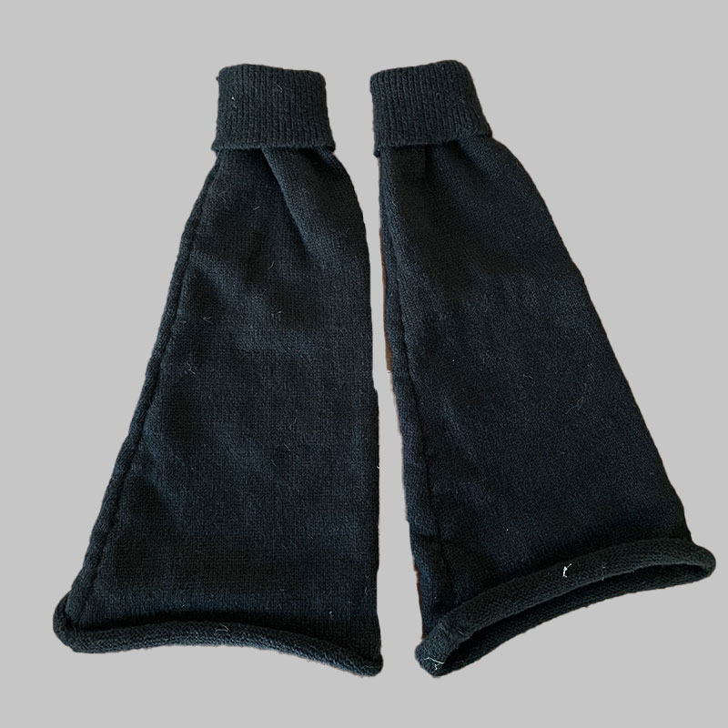 JK Pure Color Knit Leg Warmers - Black - One Size - image 10