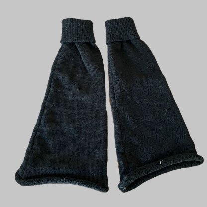JK Pure Color Knit Leg Warmers - Black - One Size - image 10