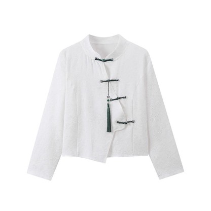 Vintage Buckle Tassel Top Wide Leg Pants - White Top - XL - image 3