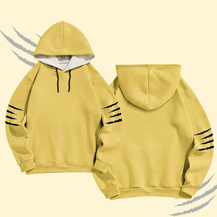 Claw Graphic Modakawa Pullover Hoodie - Yellow - 6XL - image 5