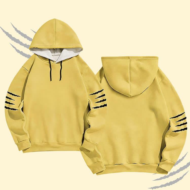 Claw Graphic Modakawa Pullover Hoodie - Yellow - 6XL - image 5